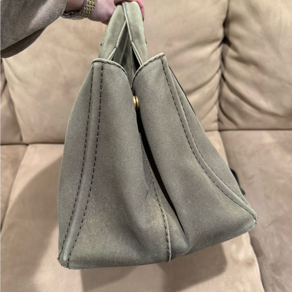 Prada Canapa canvas tote bag Olive Green Crossbody Strap - Picture 5 of 12